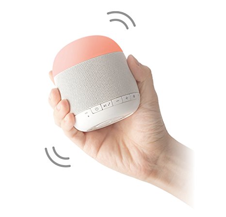 Emoi Portable Mini Bluetooth Speaker, LED Multicolor Night Light for Baby Room Bedroom Yoga and Outdoor, LED Music Mood Lamp Speaker, Vibration Sensitive, Speakerphone, Nap Timer, App Control.(White)