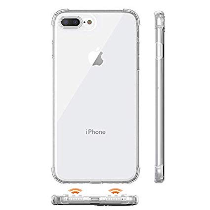 ANHONG iPhone 7 Plus / 8 Plus Clear Case,[DustProof][Slim Fit][Wireless Charger Compatible] Protective Soft TPU Shock-Absorbing Bumper Case Compatible iPhone 7 Plus / 8 Plus