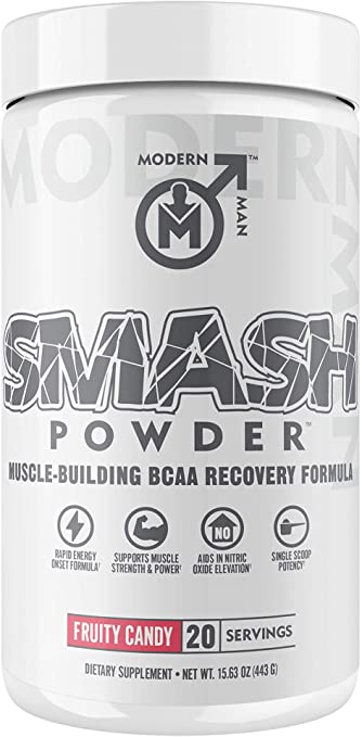 Modern Man BCAA Powder - Muscle Building Post Workout Recovery Supplement with Essential and Branched Chain Amino Acids, Train Longer, Recover Faster, Grow Bigger - with PeakO2, Amino9, and Carb10