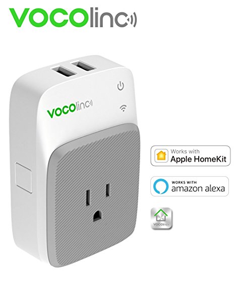 VOCOlinc PM3 Smart Plug · 2 USB Charging Ports · Power & Energy Cost Monitoring · Work with Apple HomeKit & Amazon Alexa · Night Light Brightness Control · Wi-Fi 2.4GHz (PM3)
