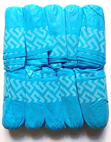 Littlebird4 Disposable Non Woven Shoe Covers- Blue 50 Pairs(100 Count)