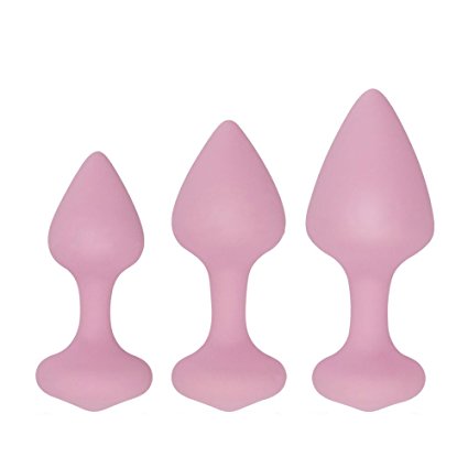 Bigbanana Anal Sex Beginners Set Anal Butt Plugs Anal Plug Kit Anal Trainer Toys(Three-piece Suit) (Pink)