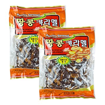 ROM AMERICA [ 600g ] Korean Peanuts Sweet Candy Caramel 2 Packs 땅콩 카라멜