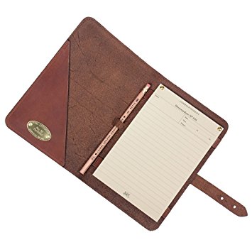 Col. Littleton No. 20 Travel Leather Business Portfolio Notebook - Brown