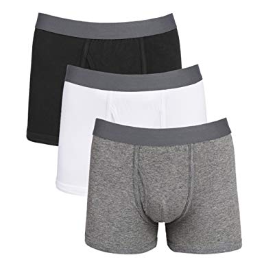 Mens Boxers Underwear Multi Pack Cotton Spandex Breathable Boxer Shorts for Men of 7 Black