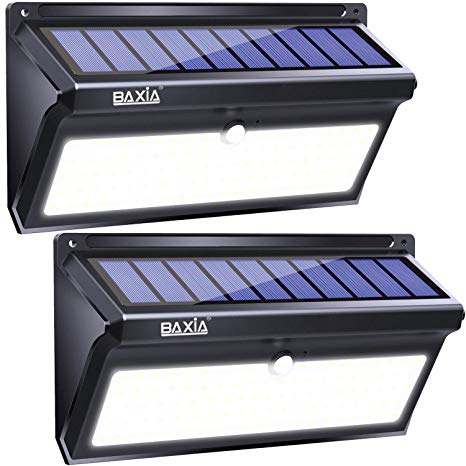 BAXIA TECHNOLOGY Solar Lights Outdoor, Wireless 100 LED Solar Motion Sensor Lights, Easy Install Waterproof Security Lighting for Front Door, Back Yard, Steps, Garage, Garden (2000LM, 2PACK)