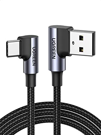 UGREEN USB C Kabel mit doppelten Winkel USB-C Ladekabel 90 Grad Typ C Ladekabel gewinkelt kompatibel mit Galaxy S22 S21 S20 S10 S9 S8 A52 A21s A32 A22 P30 Lite Mi9 Redmi Note 9 Xperia 5 ii usw. (1m)