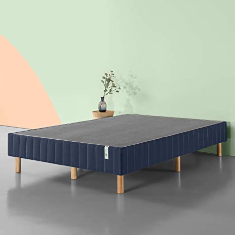 Zinus Justina Quick Snap Standing Mattress Foundation/Platform Bed/No Box Spring Needed/Navy, Twin XL