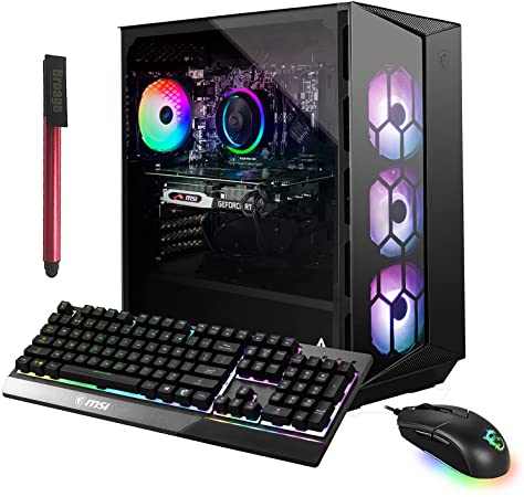 MSI Aegis RS RTX 2070 Super 8GB Gaming Desktop Computer, Intel 8-Cores i7-10700F up to 4.8GHz, 32GB DDR4 RAM, 1TB SSD, RGB Lighting Case Keyboard and Mouse, Windows 10, BROAGE 64GB Flash Drive