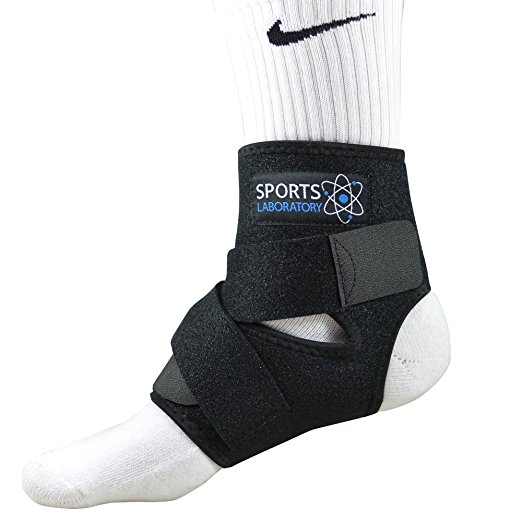 SPORTS LABORATORY Ankle Support Brace with Breathable Neoprene Adjustable One Size Black