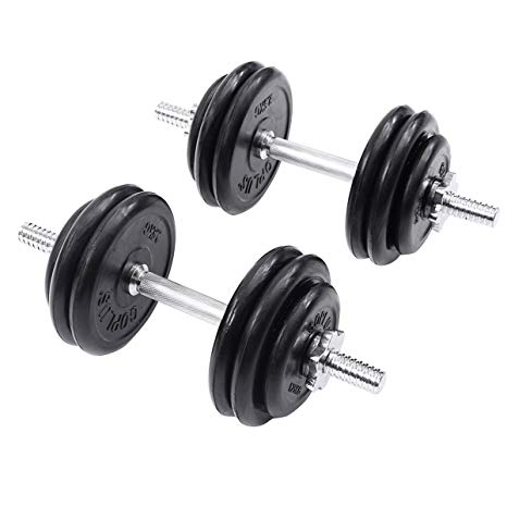 Giantex Weight Dumbbell Set 66 Lbs Adjustable Cap Gym Barbell Plates Body Workout