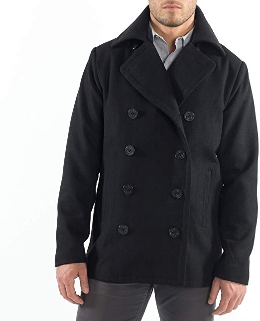 alpine swiss Mason Mens Wool Blend Classic Pea Coat