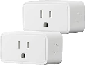 Amazon Basics Single Outlet Indoor 2.4 GHz Wi-Fi Smart Plug, Works with Alexa only, 2-Pack, White