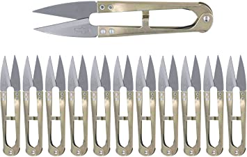 Golden Eagle Double Sharp Quick-Clip Lightweight Thread Clippers Trimming Scissors & Thread Snips (12pc All Metal)