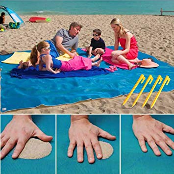 HomeYoo Beach Mat Sand Free Blanket Sand Proof Magic Sandless Sand Dirt & Dust Disappear Fast Dry Easy to Clean Waterproof Rug Avoid Sand Dirt and Grass Keep Everything Clean for Beach, Picnic