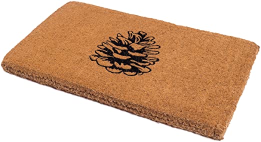 Handwoven, Extra Thick Doormat | Entryway Door mat for Patio, Front Door | Decorative All-Season | Nature Lover Pine Cone | 18" x 30" x 1.60"