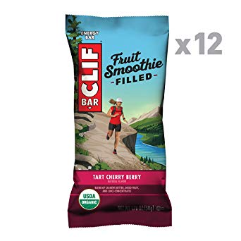 CLIF Fruit Smoothie Filled - Organic Energy Bar - Tart Cherry Berry Flavor - (1.76 Ounce Protein Snack Bar, 12 Count)