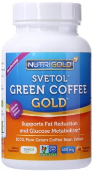 NutriGold Pure Green Coffee Bean Extract - 400 mg - Svetol - 90 Vegetarian Capsules - Weight-loss Supplement