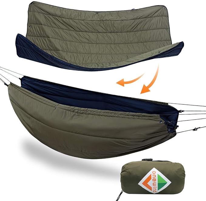 Onewind Double Camping Hammock Underquilt and Camping Blanket Combo, Lightweight Warm Under Quilt 4 Season Suitable for Double or Single Hammock Camping, Hiking, Backpacking, Travel