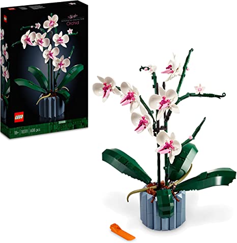 LEGO 10311 Orquídeas, Flores Artificales, Decoración Casa, Manualidades para Adultos, Colección Botánica