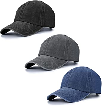 3 Pack Unisex Vintage Washed Distressed Baseball-Cap,Retro Adjustable Dad Hats,Baseball Hat for Men Women