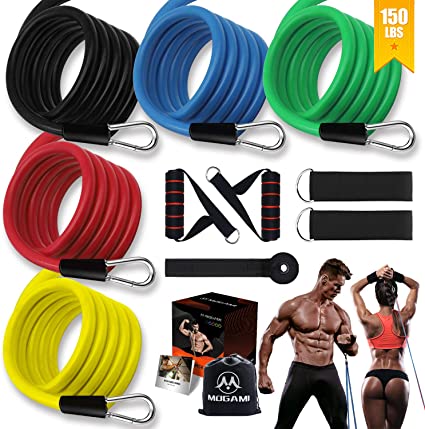 Resistance Bands，Workout Bands for Men & Women,Stackable Up to 150 lbs，Exercise Bands Set [12 Pack]