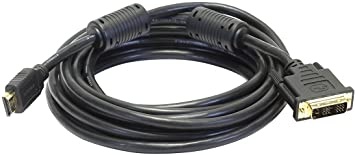 Monoprice 102505 15-Feet 28AWG Standard HDMI to DVI Adapter Cable with Ferrite Cores, Black (102505)