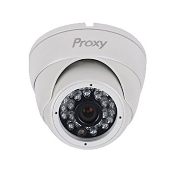 Proxy PCM2225W 850 TVL CMOS Weatherproof Outdoor Turret Dome Security Camera with Fixed Lens 3.6mm and 75-Feet Night Vision (White)