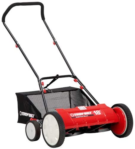 Troy-Bilt 18-inch Reel Lawn Mower, red