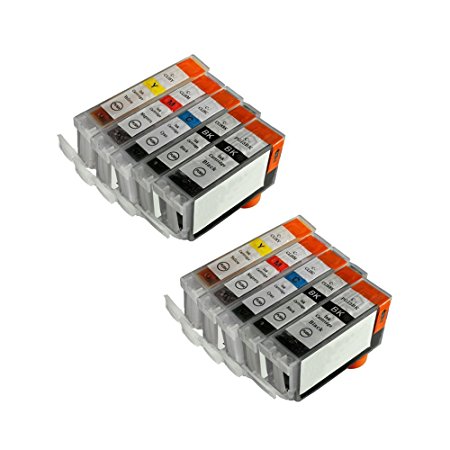10pk non OEM new CLI 8 B,y,c,m & compatible PGI 5 Ink Cartridge WITH CHIP! Fits Canon Pixma MP500/510/520/530/600/600R/610/800/800R/810/830/950/960