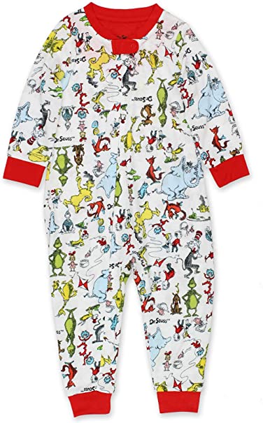 Dr. Seuss Grinch Cat in The Hat Infant Toddler Footless Sleeper Pajamas