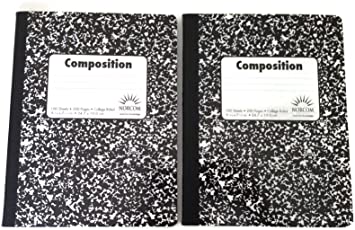 Double Pack Black and White Abstract 100 Sheet / 200 Page Composition Books (Wide Ruled) by Norcom