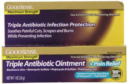 GoodSense Maximum Strength Triple Antibiotic Ointment plus Pain Relief 1 Ounce