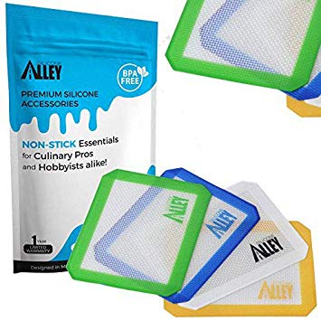 Silicone Alley, 4 Non-stick Silicone Mat Pad, Small Rectangle 5 X 4 Inch, Assorted Colors