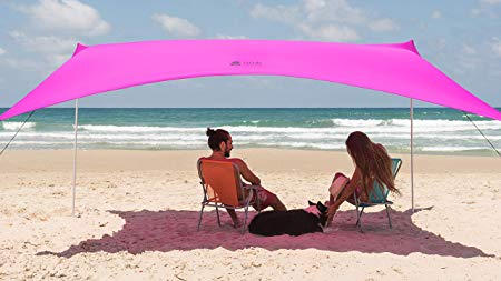 Artik Family Beach Tent Canopy Sunshade with Sandbag Anchors - Simple & Versatile. SPF50, Lycra Sun shelter for The Beach,Camping and Outdoors