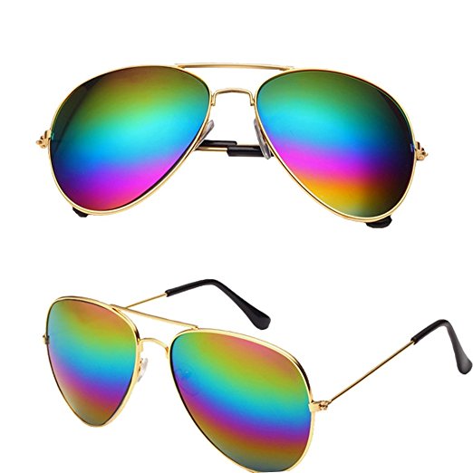 Rdfmy Classic Aviator Sunglasses for women Eyeglasses Gold Frame - UV 400