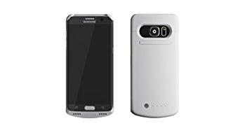 TAMO Samsung Galaxy S7 Edge Extended Batery Case - 5000 mAh - Built in Kickstand, Speakers, LED Status Lights - Basic Packaging - White