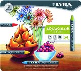 LYRA Aqua Color Water-Soluble Wax Crayons Set of 24 Assorted Colors 5611240