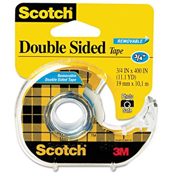 Scotch Removable Double Sided Tape with Dispenser, 3/4 x 400 Inches (667)