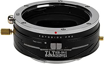 Fotodiox Pro TLT ROKR Tilt/Shift Lens Mount Adapter Compatible with Canon EOS EF and EF-S Lenses to Sony E-Mount Cameras
