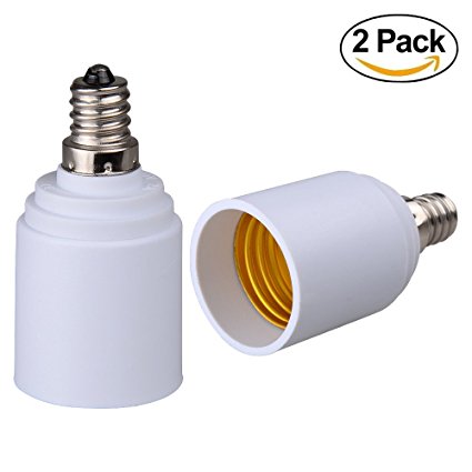 Onite 2 PCS of E12 to E26 / E27 Adapter, Change Out the Chandelier Base to Medium Socket