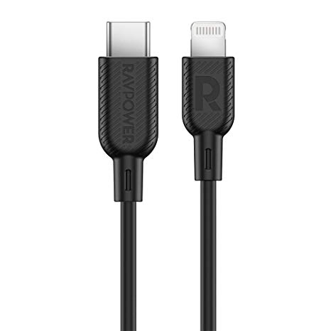 USB C to Lightning Cable RAVPower [6ft MFi Certified] Supports Power Delivery Fast Charging with Type C PD Charger Compatible with iPhone X/XS/XR/XS Max/8/8 Plus