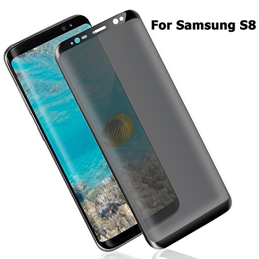 Galaxy S8 Privacy Screen Protectors Anti-fingerprint Ying ze Tempered Glass Screen Protector for Samsung Galaxy S8 Black