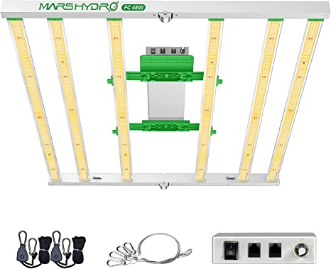 MARS HYDRO FC4800 LED Grow Light for 4x4ft Coverage with Samsung LM301 Osram Diodes Full Spectrum Commercial Grow Light Dimmable Daisy Chain for Indoor Plants 2.8umol/J