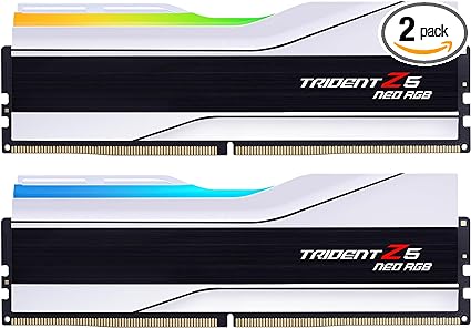 G.SKILL Trident Z5 Neo RGB Series (AMD Expo) DDR5 RAM 32GB (2x16GB) 6400MT/s CL32-39-39-102 1.40V Desktop Computer Memory UDIMM - Matte White (F5-6400J3239G16GX2-TZ5NRW)