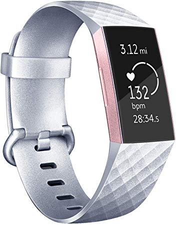 Vancle Bands Compatible with Fitbit Charge 3 Bands, Classic Soft Replacement Wristband Sport Strap for Fitbit Charge 3 and Charge 3 SE Fitness Activity Tracker Women Men Small Large