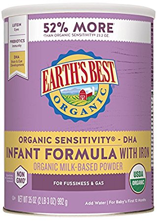 Earth's Best Sensitivity Infant Formula with Iron, 35 Ounce