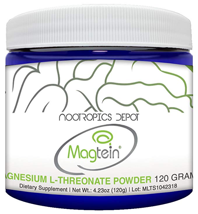 Magtein Magnesium L-Threonate Powder | 60 Grams | Mineral Supplement | Natural Nootropic | Supports Mitochondrial Function | Promotes Heart and Cardiosvascular Health | Supports Cognitive Function