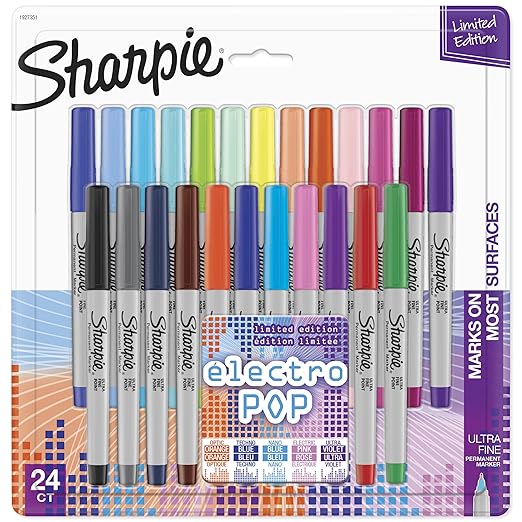 Sharpie Permanent Markers, Ultra Fine Point, Assorted 2015 Colors, 24-Count