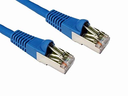 rhinocables® Cat6A Blue 50cm .5 metre Shielded Snagless RJ45 10 gigabit ethernet booted Cable Lead